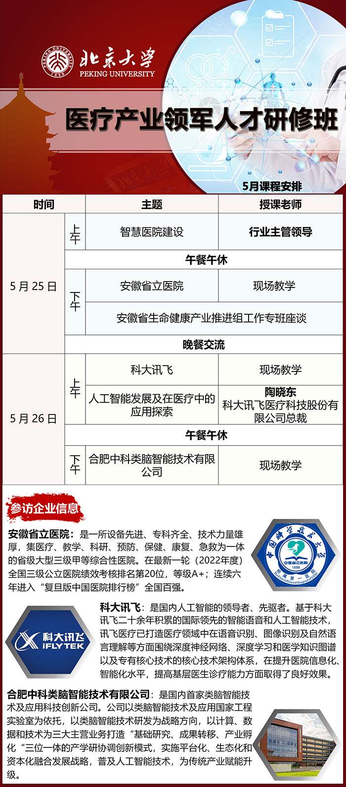 医疗产业领军人才班5月25、26日企业参访