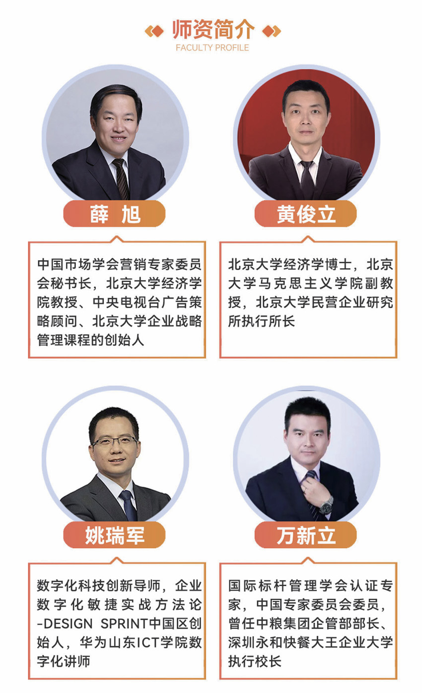 北大餐饮业高质量研修班师资简介