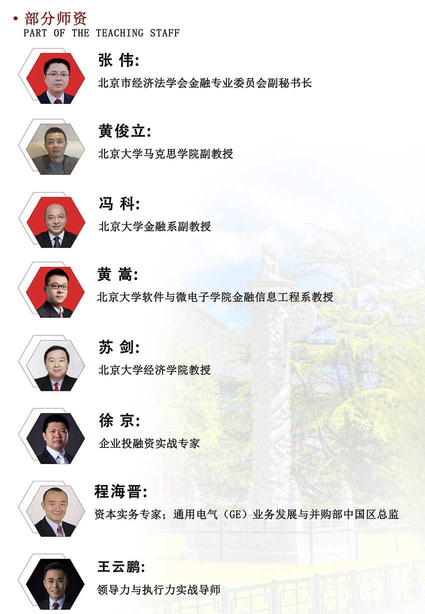 北京大学企业金融与资本领航研修班师资
