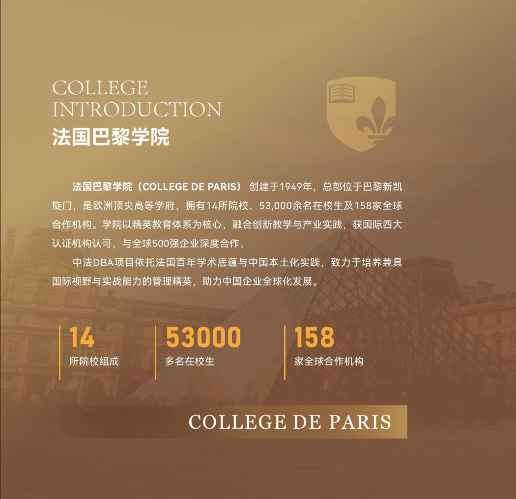 北清智库中国最佳企业家商学院TOP3与巴黎学院DBA双强背书